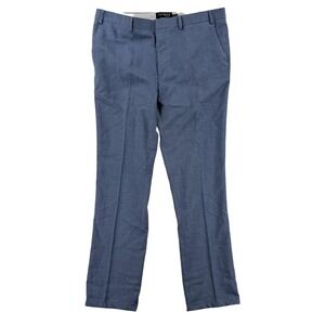 Topman Dress Pants Mens 36x32 Blue Slim Fit Microfiber Business Office Wear‎